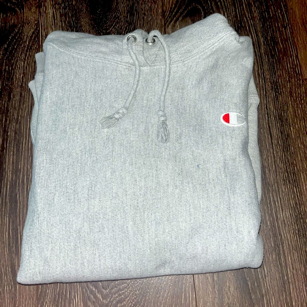 Champion gray hoodie, large